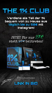 Der 1% Club - Geld mit Instagram  (Infos)