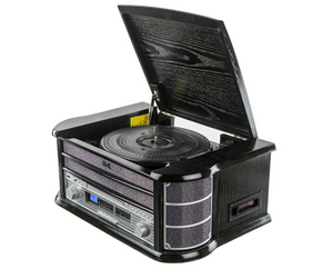 Stereoanlage Nostalgie Musikcenter + Plattenspieler (33 45 78) CD-Player UKW/MW-R